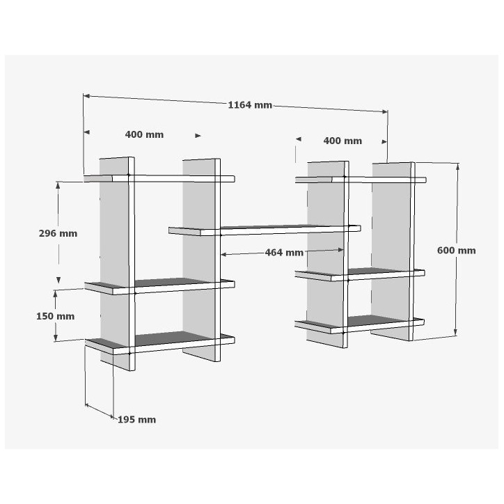 Estante de pared Tefo blanco