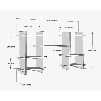 Estante de pared Tefo blanco - 495SSE1125