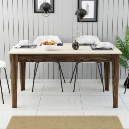 Mesa comedor Milan 517 crema nogal