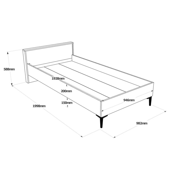 Conjunto de muebles de habitación joven AR15-KA antracita roble