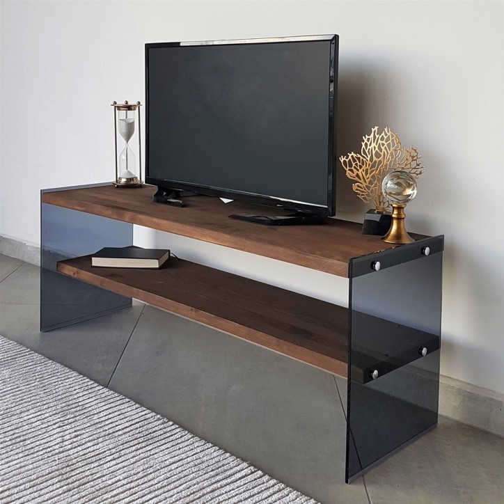 Mueble TV con estante TV102 nogal