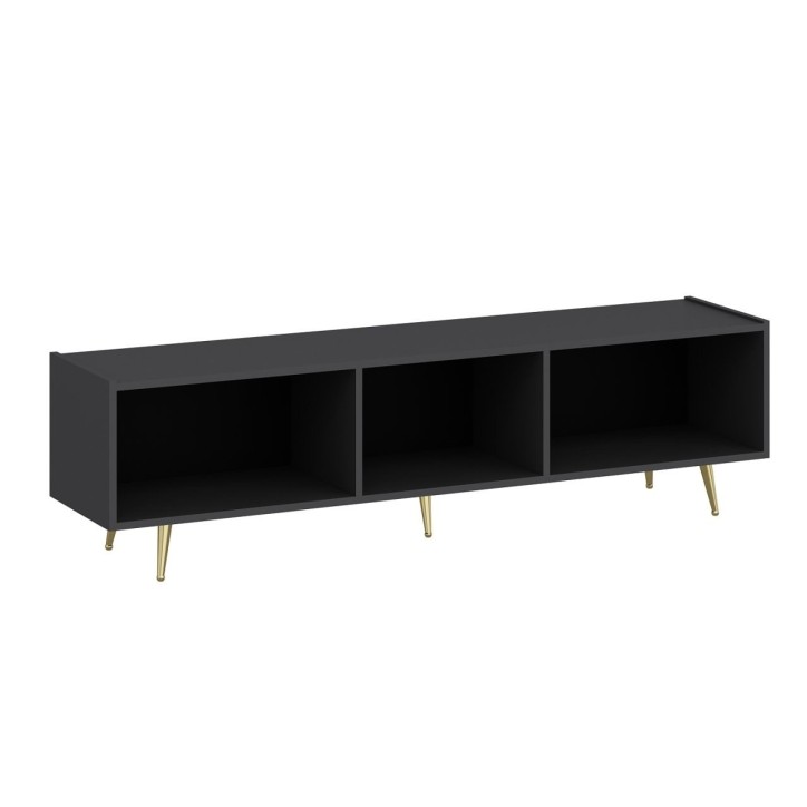 Mueble TV con estante Jose dorado antracita