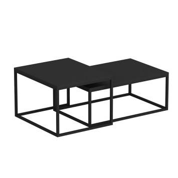 Set mesas de café (2 piezas) Leka negro - 506MNR1232