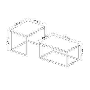 Set mesas de café (2 piezas) Leka negro - 506MNR1232