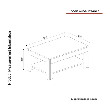 Mesa de centro Done marrón oscuro blanco - 804TRH2844