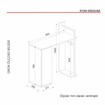 Tocador Ryan metal madera color nogal - 804TRH3543