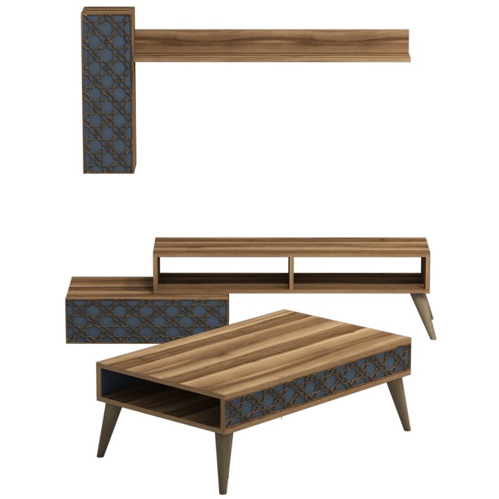 Conjunto de muebles de salón Planet calcedonia nogal