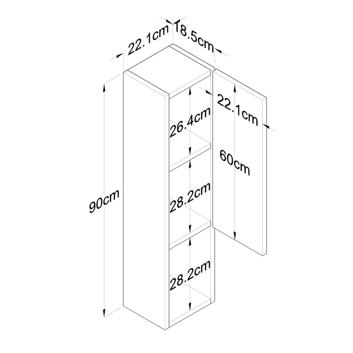 Mueble de pared E2 223 nogal