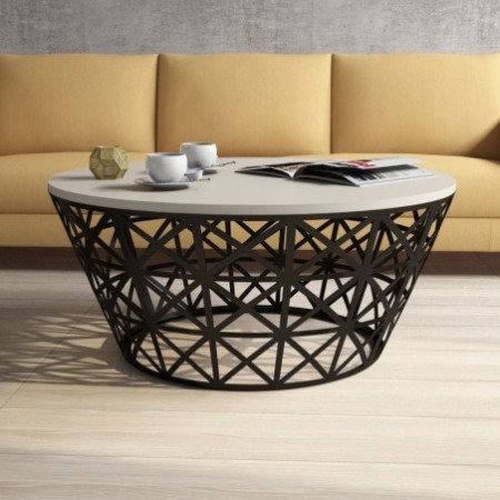 Mesa de centro Stil Metal Ferforje negro crema