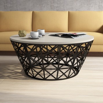 Mesa de centro Stil Metal Ferforje negro crema - 845HCT5226