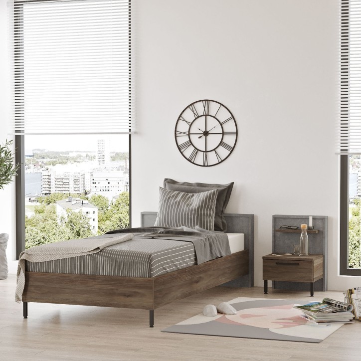 Conjunto de muebles de habitación joven HM9-CG marrón gris