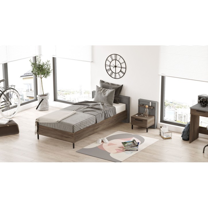 Conjunto de muebles de habitación joven HM9-CG marrón gris