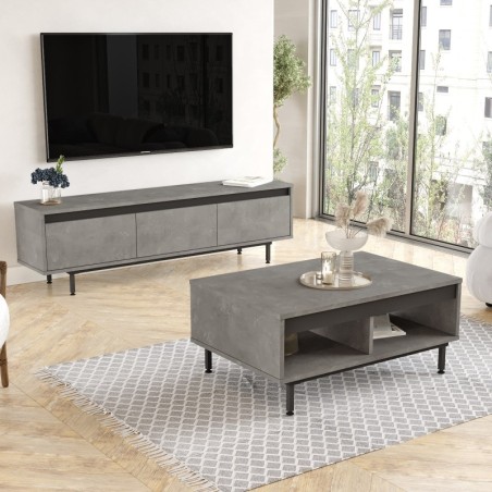 Conjunto de muebles de salón LV33-RL gris negro