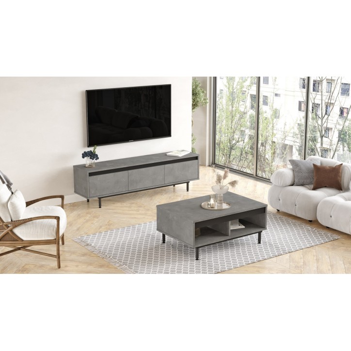 Conjunto de muebles de salón LV33-RL gris negro