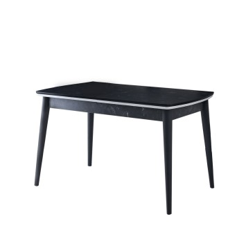 Mesa de comedor extensible Vega-1132 blanco negro - 974NMB1539