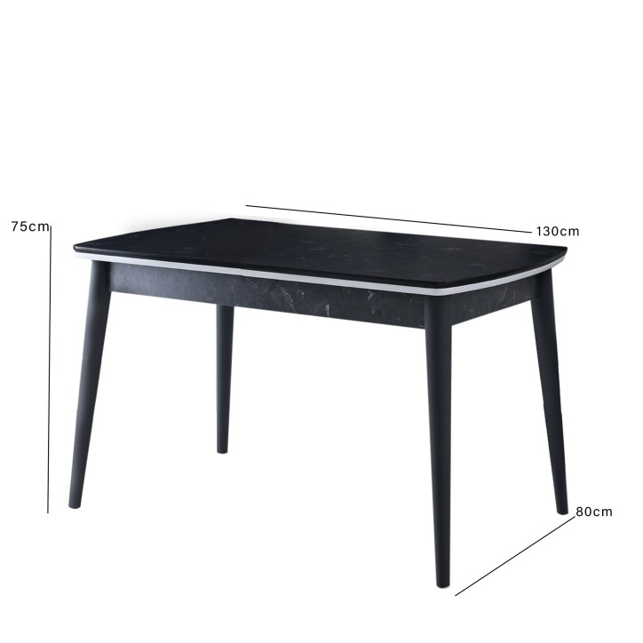 Mesa de comedor extensible Vega-1132 blanco negro