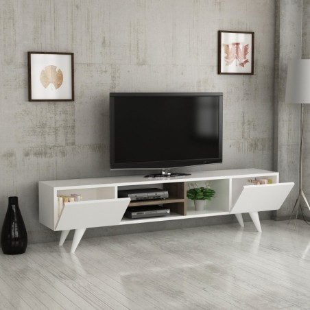 Mueble TV con estante Dore blanco