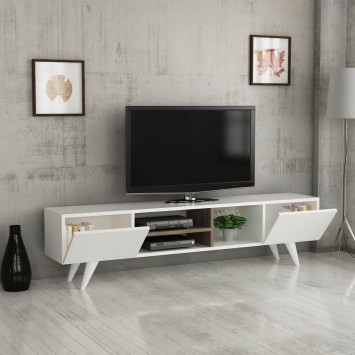 Mueble TV con estante Dore blanco - 506MNR1104