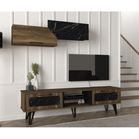 Mueble TV con estante Lampert nogal