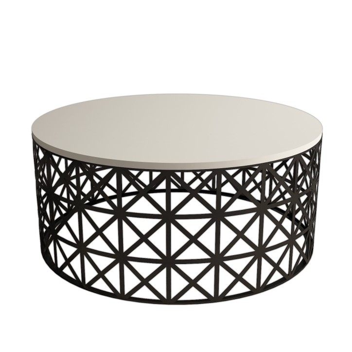 Mesa de centro Selin Metal Ferforje negro crema