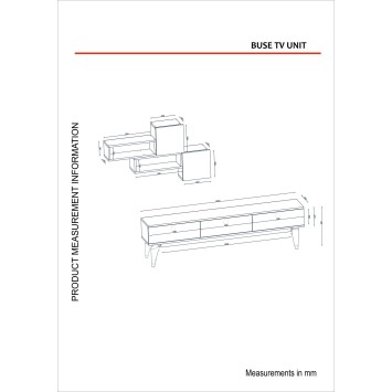 Mueble TV con estante Bus blanco nogal - 804TRH3010