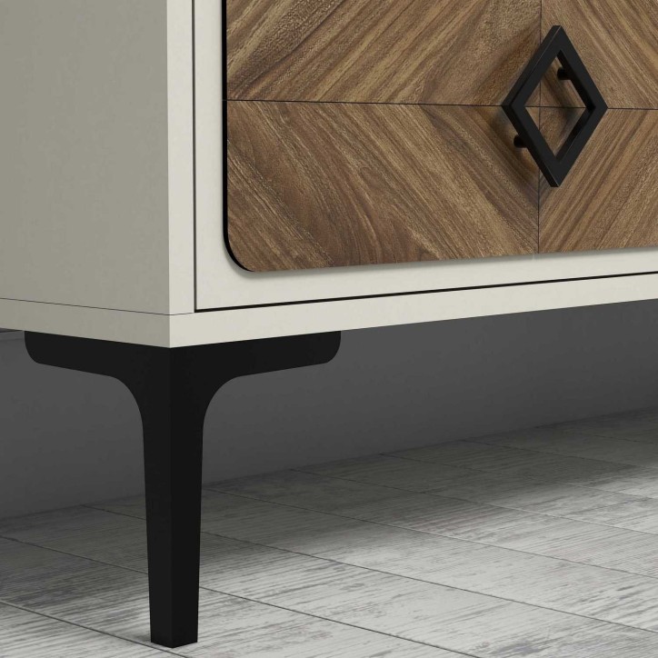 Mueble TV con estante Samba crema nogal