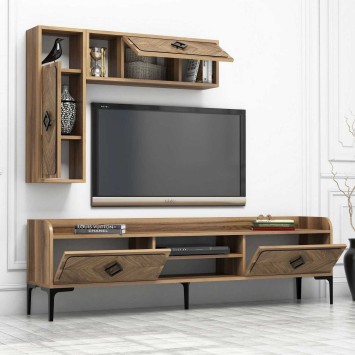 Mueble TV con estante Samba nogal - 845HCT3073