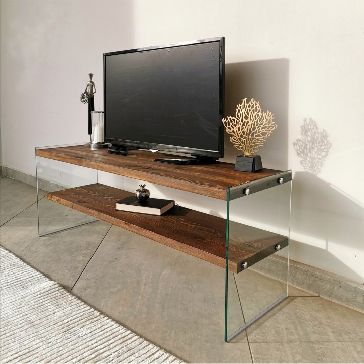 Mueble TV con estante TV104 nogal