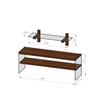 Mueble TV con estante TV104 nogal - 552NOS1507