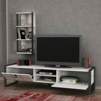 Mueble TV con estante Lost antracita blanco - 804TRH3003