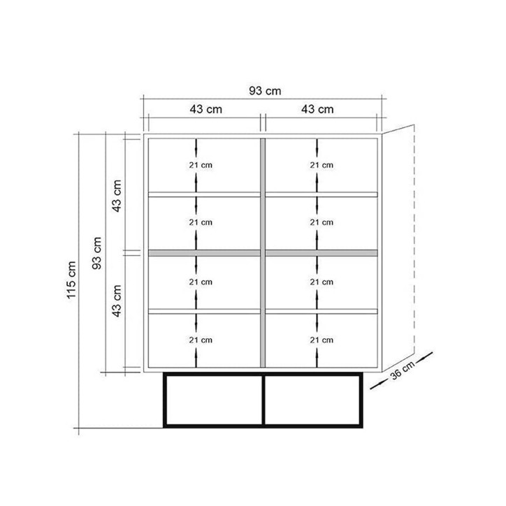 Mueble auxiliar Quantum Solo-Mosaic pino atlántico negro marrón