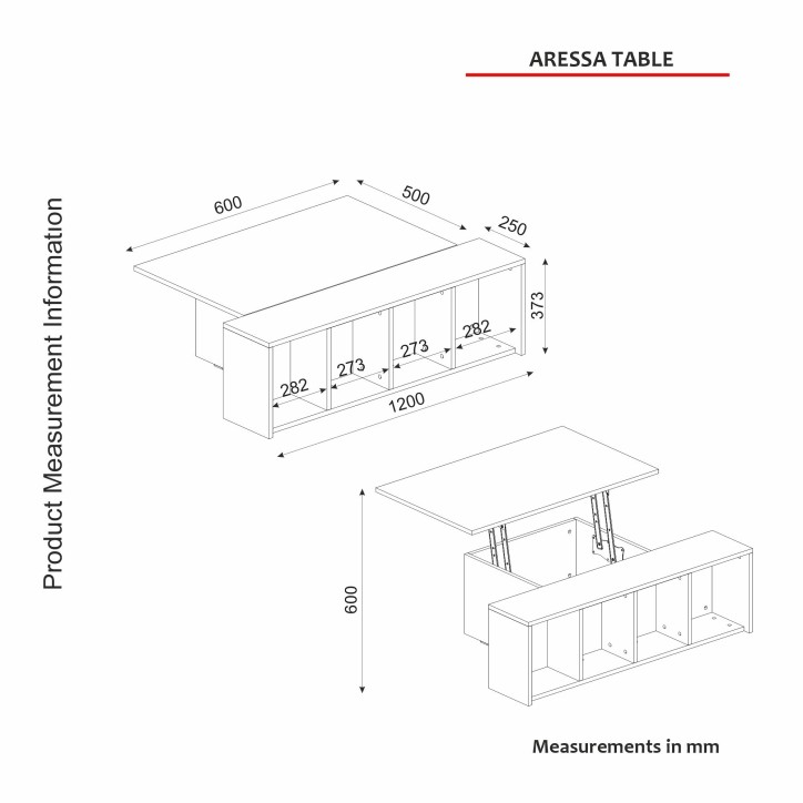 Mesa de centro Aressa nogal antracita