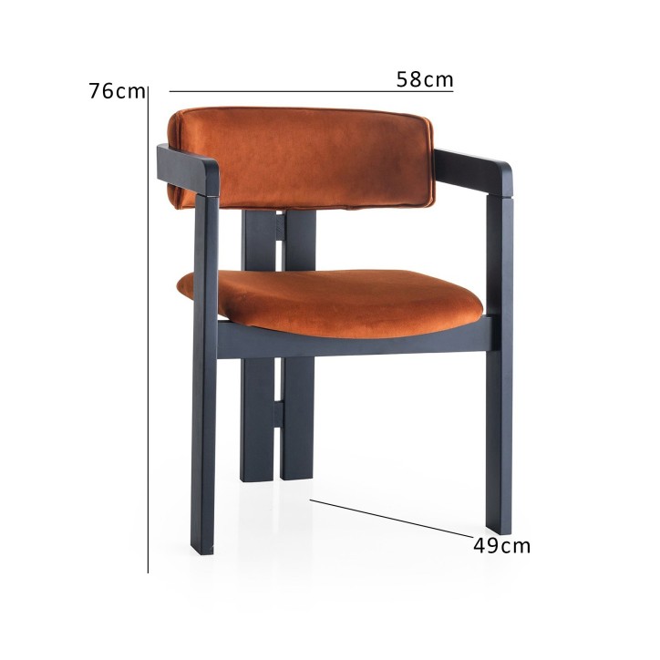 Silla CO-001 negro naranja