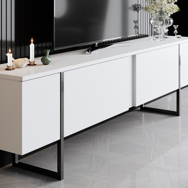 Conjunto de muebles de salón Luxe blanco negro