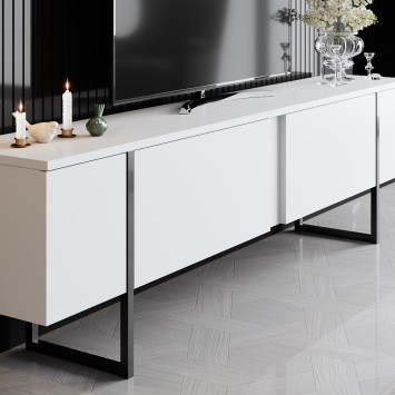 Conjunto de muebles de salón Luxe blanco negro - 618BLY1173