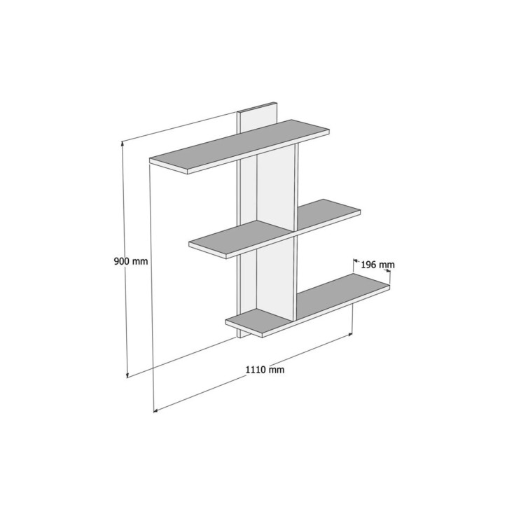 Estante de pared Bahro antracita zafiro