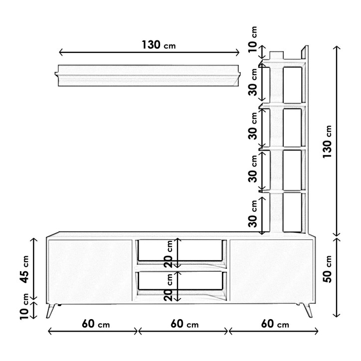 Mueble TV Meneviş L3010 blanco