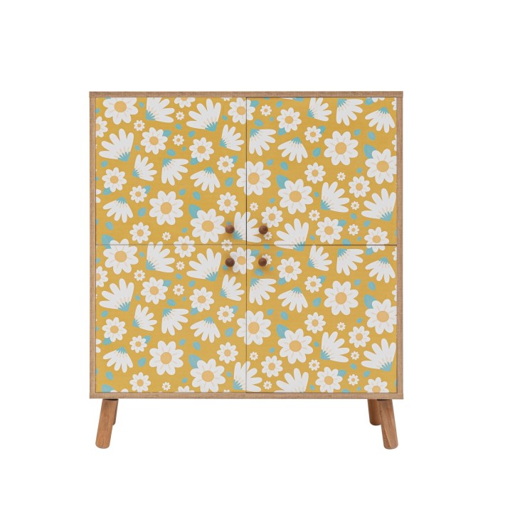 Mueble auxiliar Multilüx Posy sonomano amarillo blanco