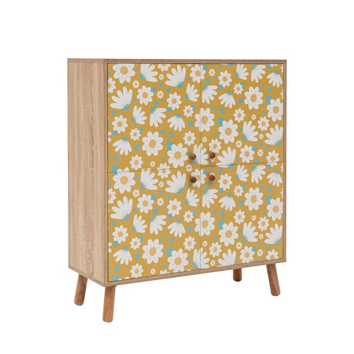 Mueble auxiliar Multilüx Posy sonomano amarillo blanco