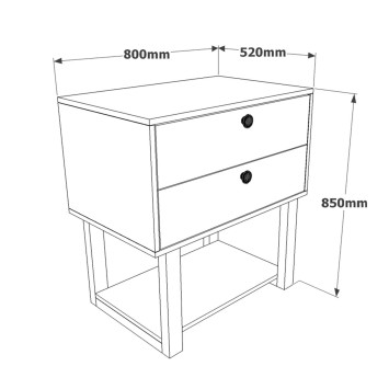 Cajonera MN03-BA antracita nogal - 956LCS1304