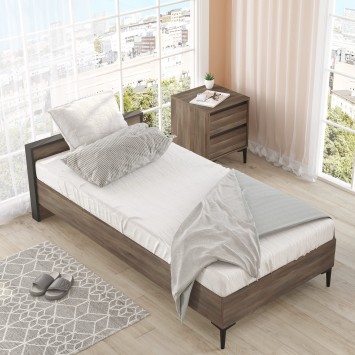 Cama individual AR5 antracita marrón - 956LCS1803