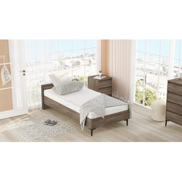 Cama individual AR5 antracita marrón - 956LCS1803