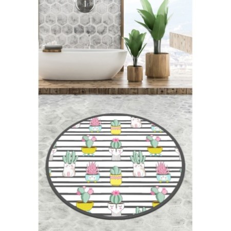 Alfombra de baño Catinus Cactus Circle Djt 120 multicolor