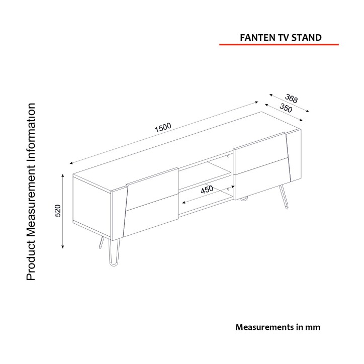 Mueble TV Fanten antracita zafiro