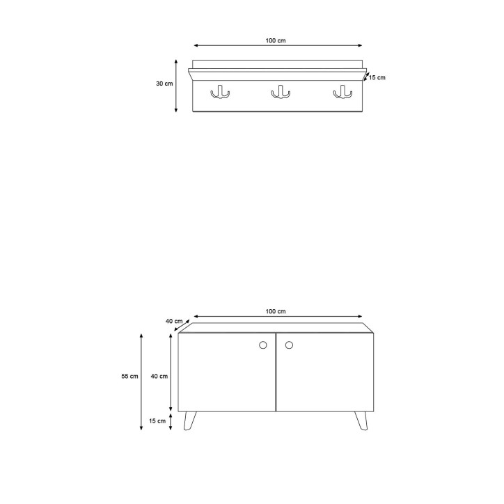 Recibidor Gizem-L1310 roble blanco