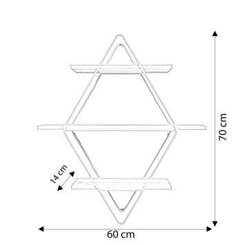 Estante de pared Bonn L2056 roble oro - 285LCV1277