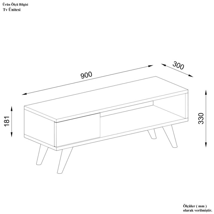 Mueble TV con estante Maya roble