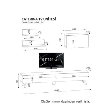 Mueble TV con estante Caterina nogal blanco - 731WAT3009