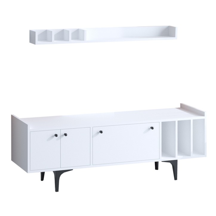 Mueble TV con estante Rigel blanco