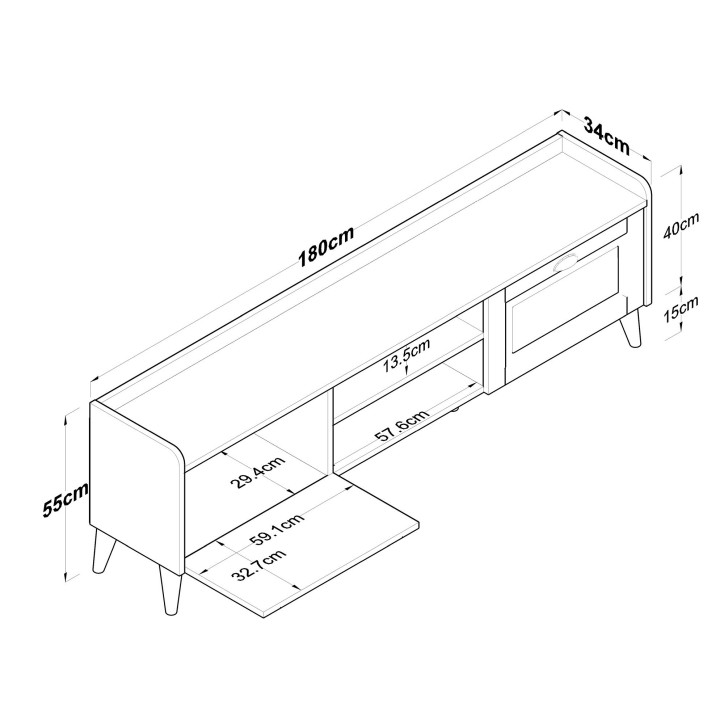 Mueble TV AA101-2556 nogal blanco